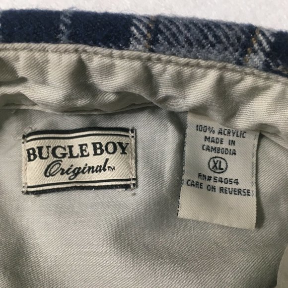 #EE Bugle Boy Originals Casual Long Sleeve Plaid Shirt Mens XL X-Large spackled - Picture 7 of 8